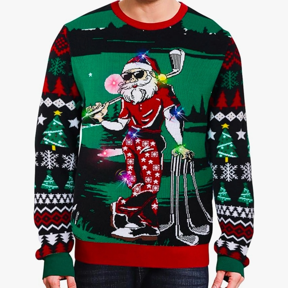 Light Up Golfing Santa